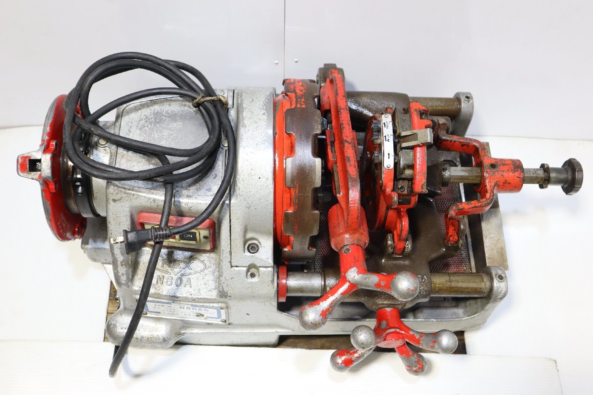 西P☆レッキス ねじ切り機 パイプマシン REX N80A Ⅲ 100V ダイヘッド3台付