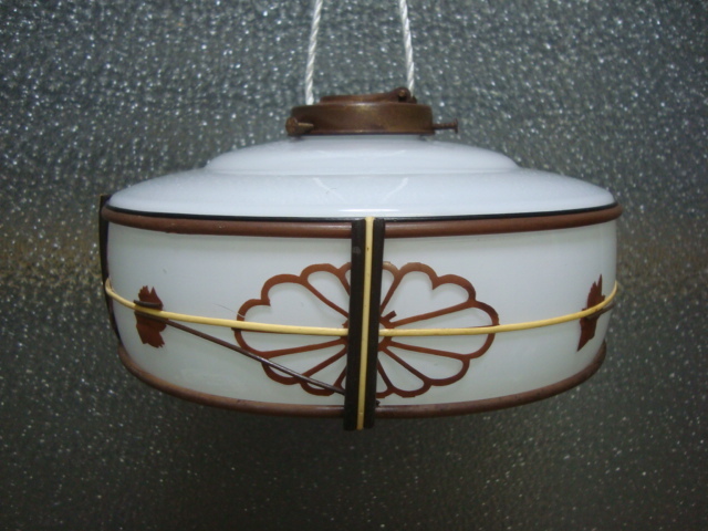 【昭和レトロ百貨店】プレスガラス電笠②乳白ガラス照明　