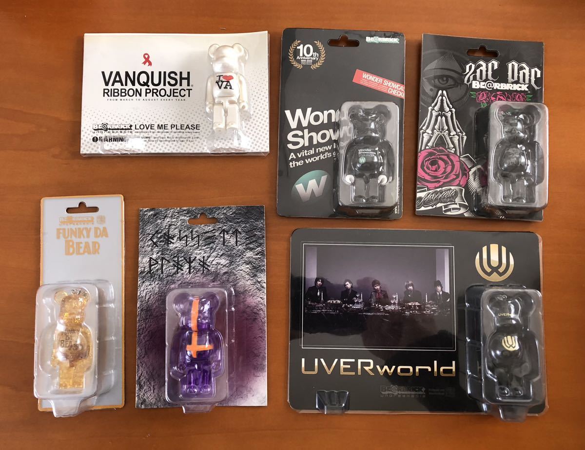 正規品，高品質 1円〜 ブリスタータイプ ベアブリック 100% 6体セット / VANQUISH / Wonder Show / zac pac / UVER world / cassette playa / 久保田利伸(キューブリック、ベアブリック)｜売買されたオークション情報、yahooの商品 キューブリック、ベアブリック