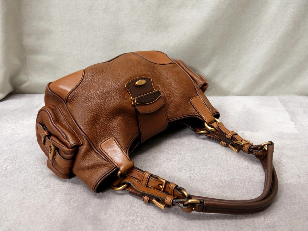 ○美品○PRADA プラダ○カーフ レザー 本革○トート バッグ○ブラウン 