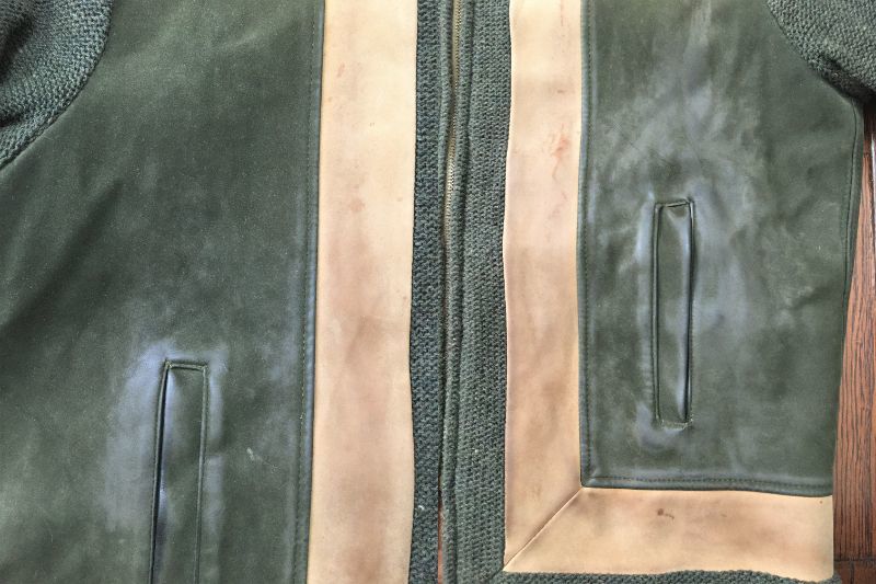 50's超希少NAPOLI SUEDEスウェードニット切り替えファラオジャケット ビンテージ NAPOLI SUEDE ニット レザー コンビ ファラオジャケット