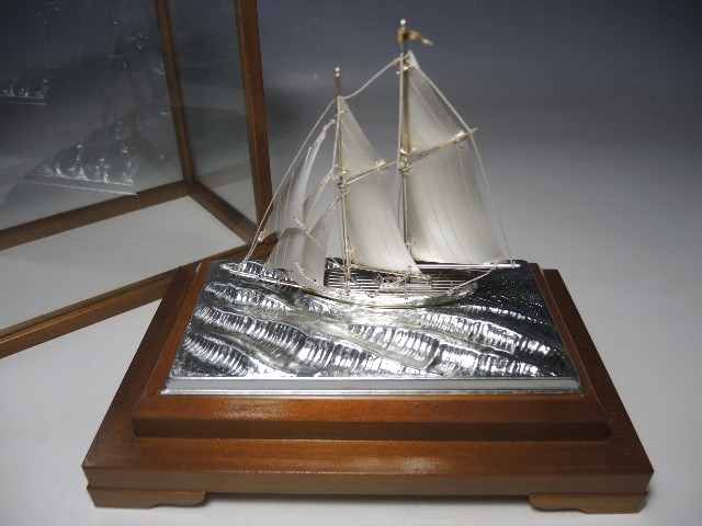 100%新品，人気セール】 1879/○ヨット 銀製 シルバー985刻印 置物