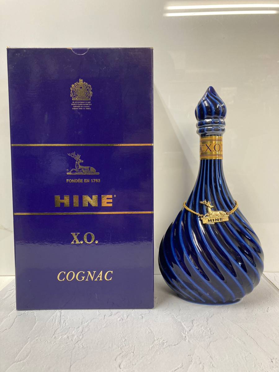 未開栓 古酒 ハイン HINE X.O. COGNAC リモージュ 青 FONDEE EN 1763