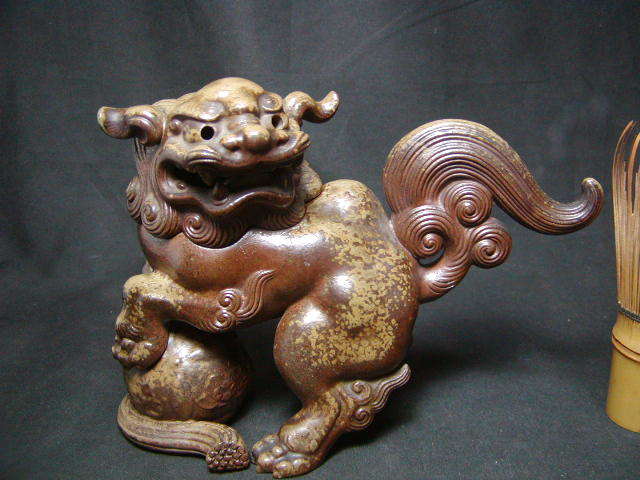 限定SALE，定番人気 初だし 備前焼 重要無形文化財 西村 春湖 玉獅子
