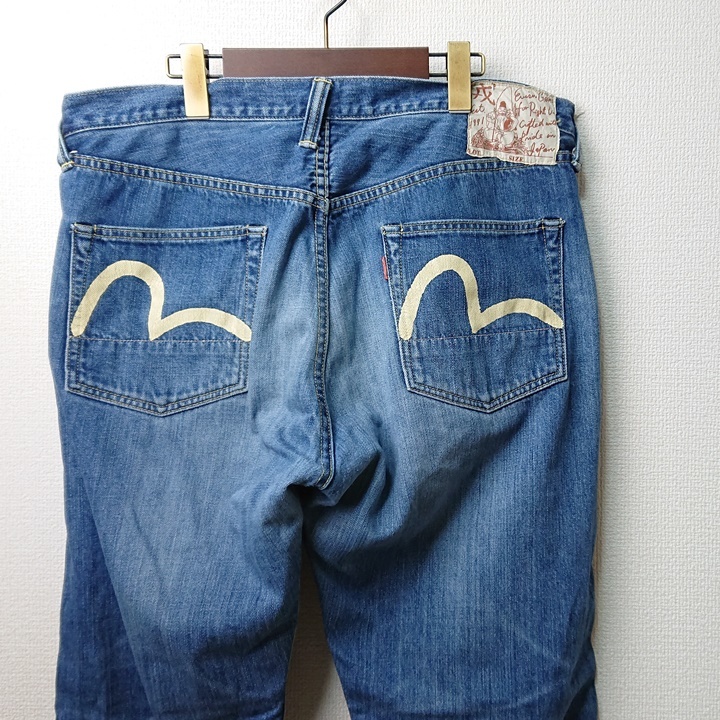 evisuデニムパンツ EVISU エヴィス 9100 レギュラーストレート デニムパンツ 色落ち加工