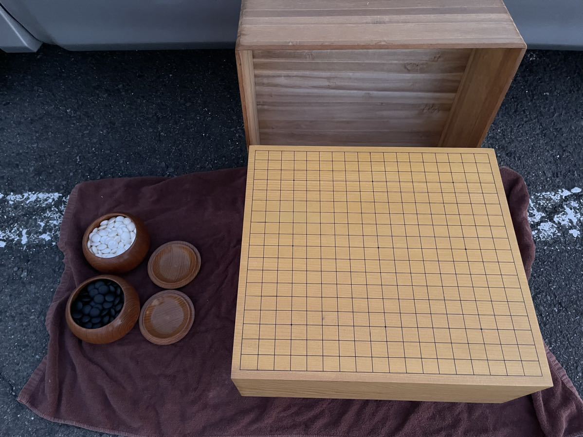 本榧 囲碁盤 足付 碁盤 囲碁台 オマケ付【碁石】 極上品 囲碁道具 本榧