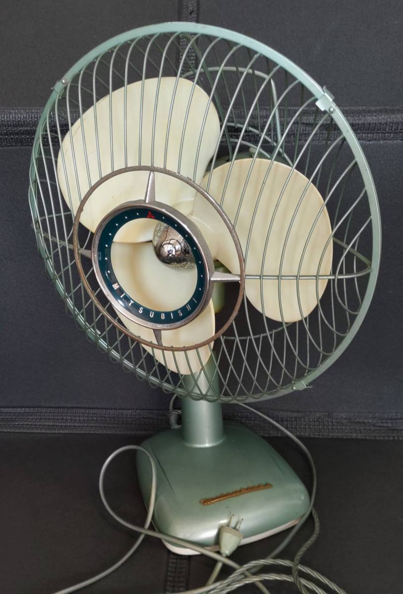 昭和レトロ MITSUBISHI 扇風機 有線リモコン グリーン Yahoo 三菱