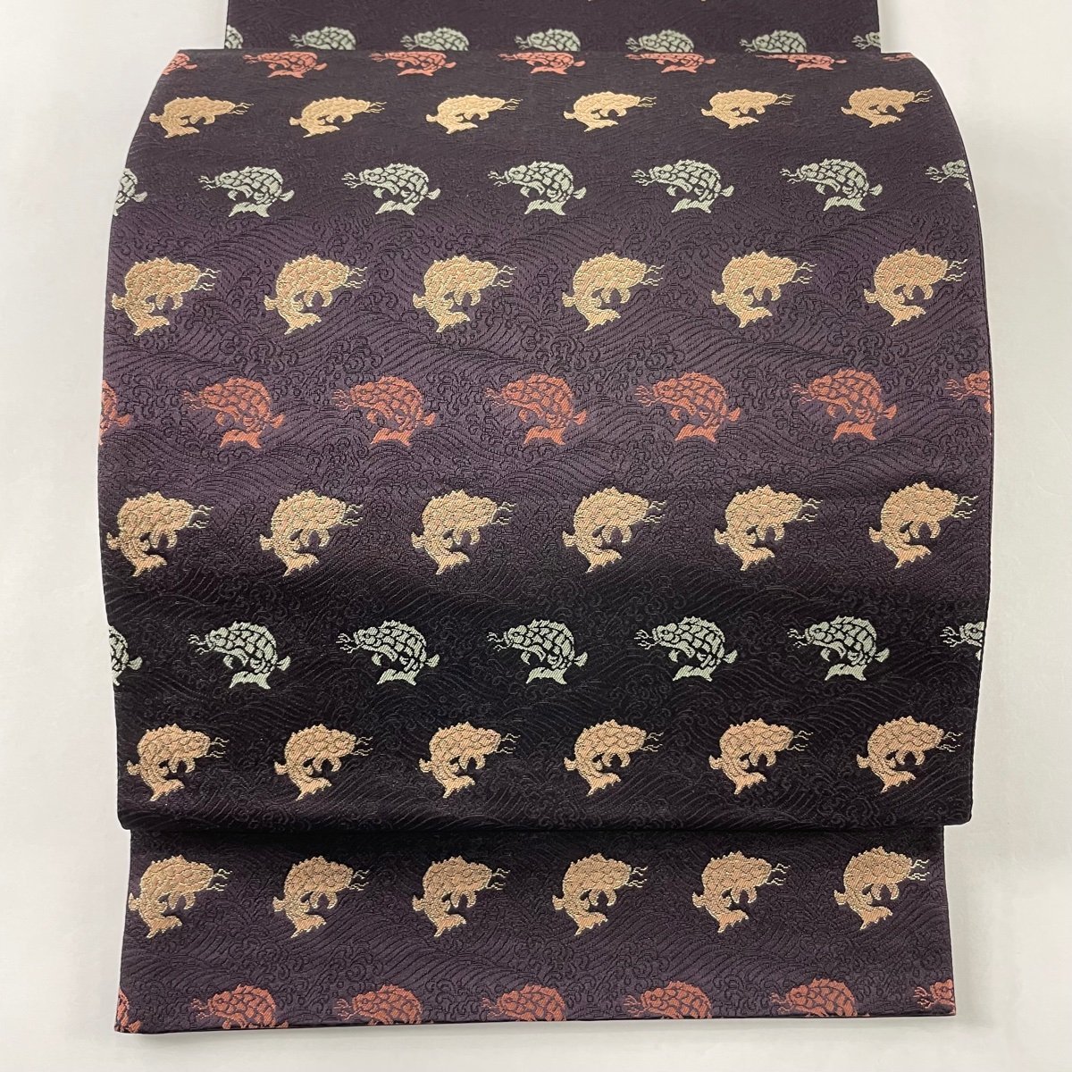 花美人□六通柄袋帯 唐織 吉祥花文 金銀糸 逸品 ic4165