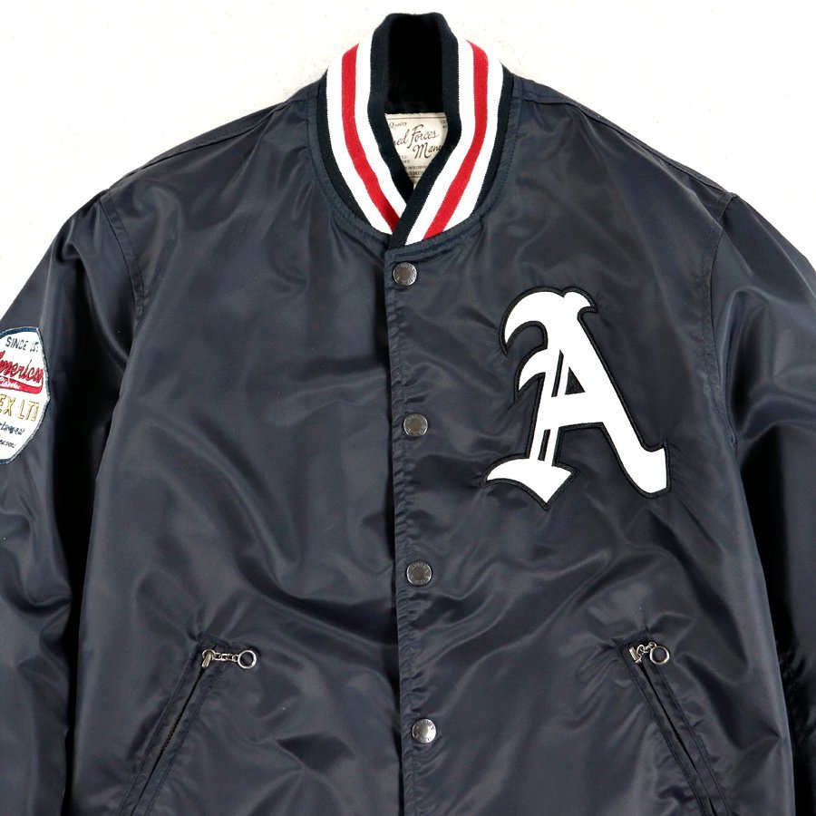 AVIREX ナイロンスタジャン アワードジャケット 星条旗 ブラック アメカジ