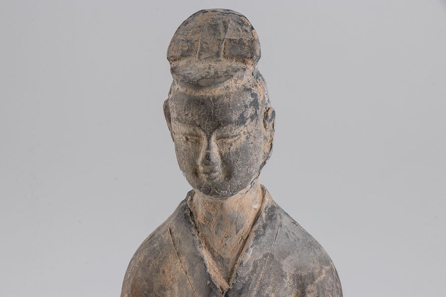 中国美術】『 灰陶 俑 石像 美人俑 北魏時代 14517 』 石仏 仏教美術