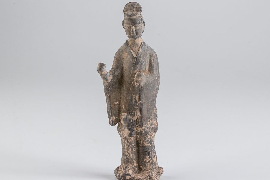 中国美術】『 灰陶 俑 石像 美人俑 北魏時代 14517 』 石仏 仏教美術