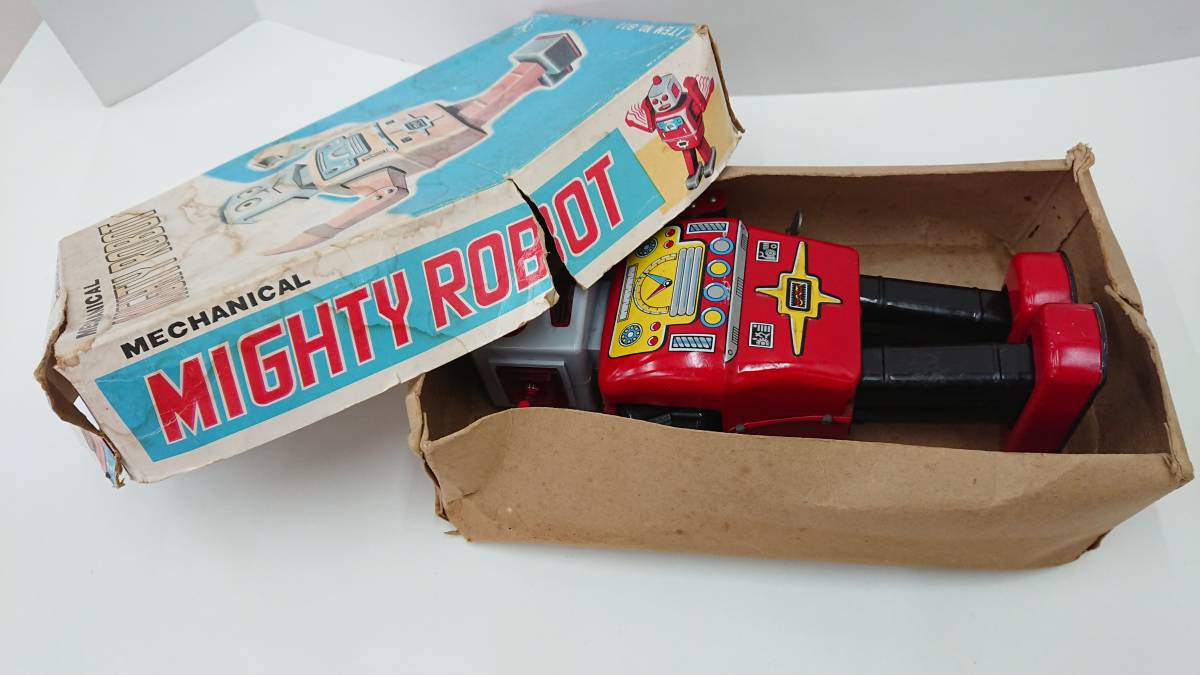 マイティロボット ブリキ ゼンマイ可動式 MECHANICAL MIGHTY ROBOT 