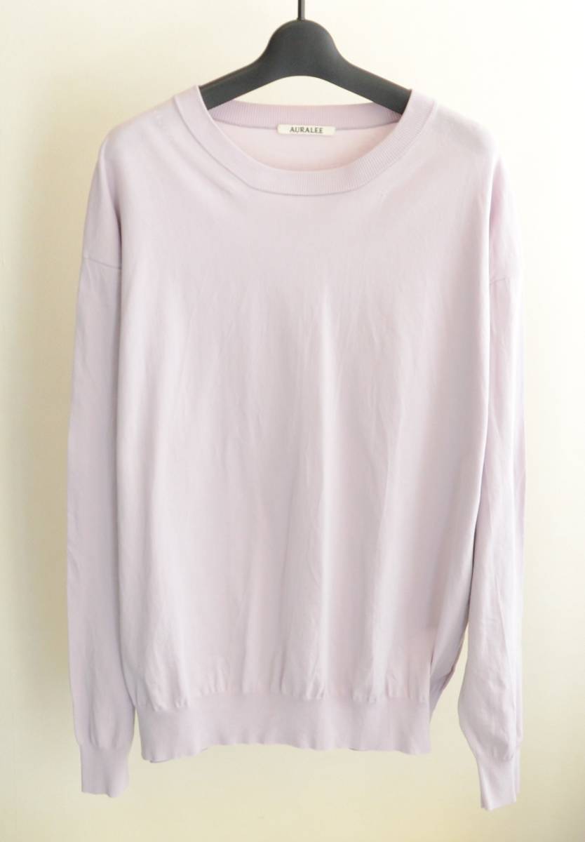 AURALEE オーラリー コットンニット クルーネック 薄手 AURALEE オーラリー コットンニット クルーネック 薄手 AURALEE