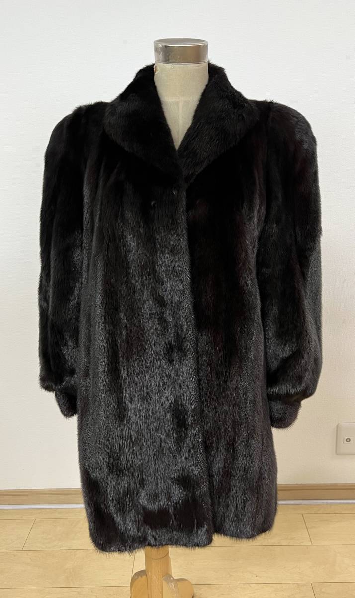 美品❗️ツヤ◎ 高級ミンク 銀SAGA MINK COAT black 着丈86 【公式通販】