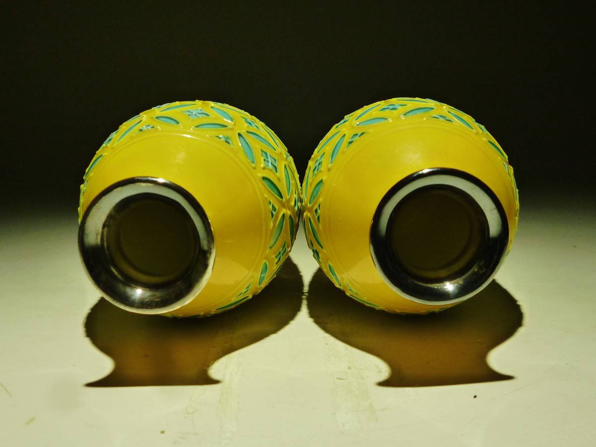 ☆生駒特製 永楽焼七宝酒器 銀内張 徳利 盃 7点 桐