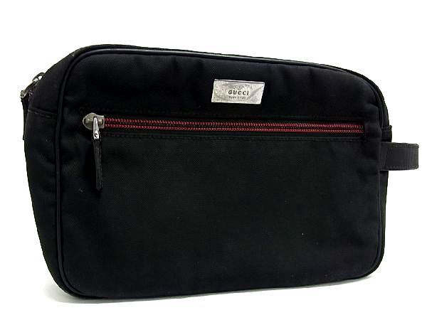 1円 GUCCI グッチ 131224 ナイロンキャンバス クラッチバッグ
