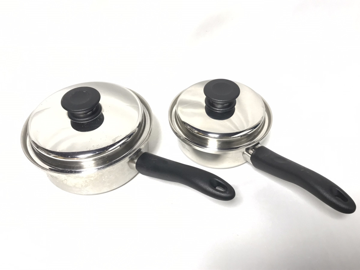 中古品】アムウェイ Amway クィーン 中ソースパン 小ソースパン 2点 