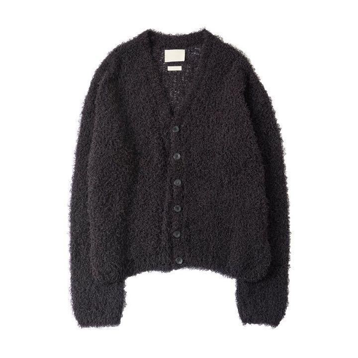 定価約4万円 22ss yoke bushy cotton cardigan コットンナイロンカーディガン 黒 stein シュタイン