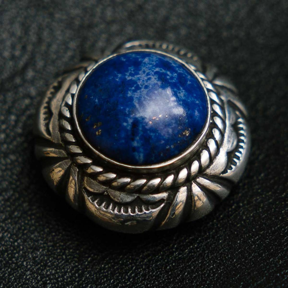 コンチョ シルバー925 ラピスラズリ Silver925 革財布 カスタム ライダースウォレット バイカーズウォレット シルバーコンチョ ヌメ革