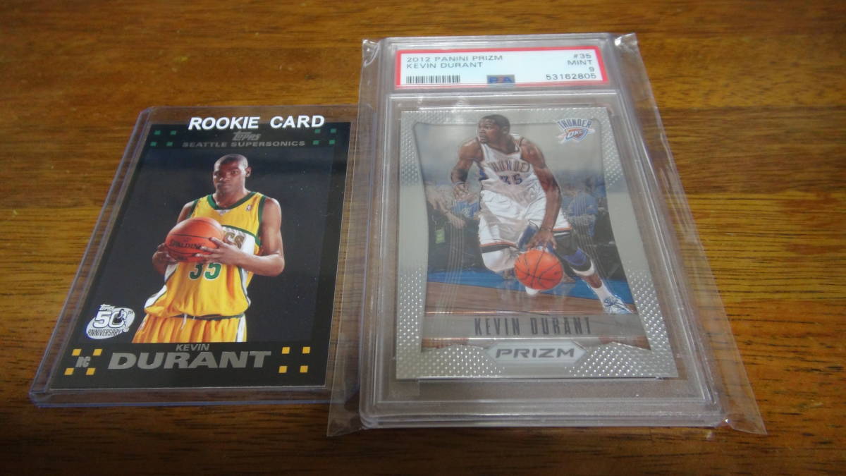 2 Panini Prizm初年度 【Kevin Durant】 PSA 2012-13 Prizm ケビン・デュラント 2007-08 Topps RC ２枚セット