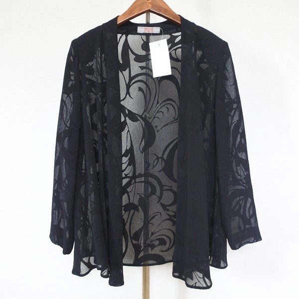 #apc シセンドウ 詩仙堂 カーディガン 黒 ちりめん シースルー レディース [786990]