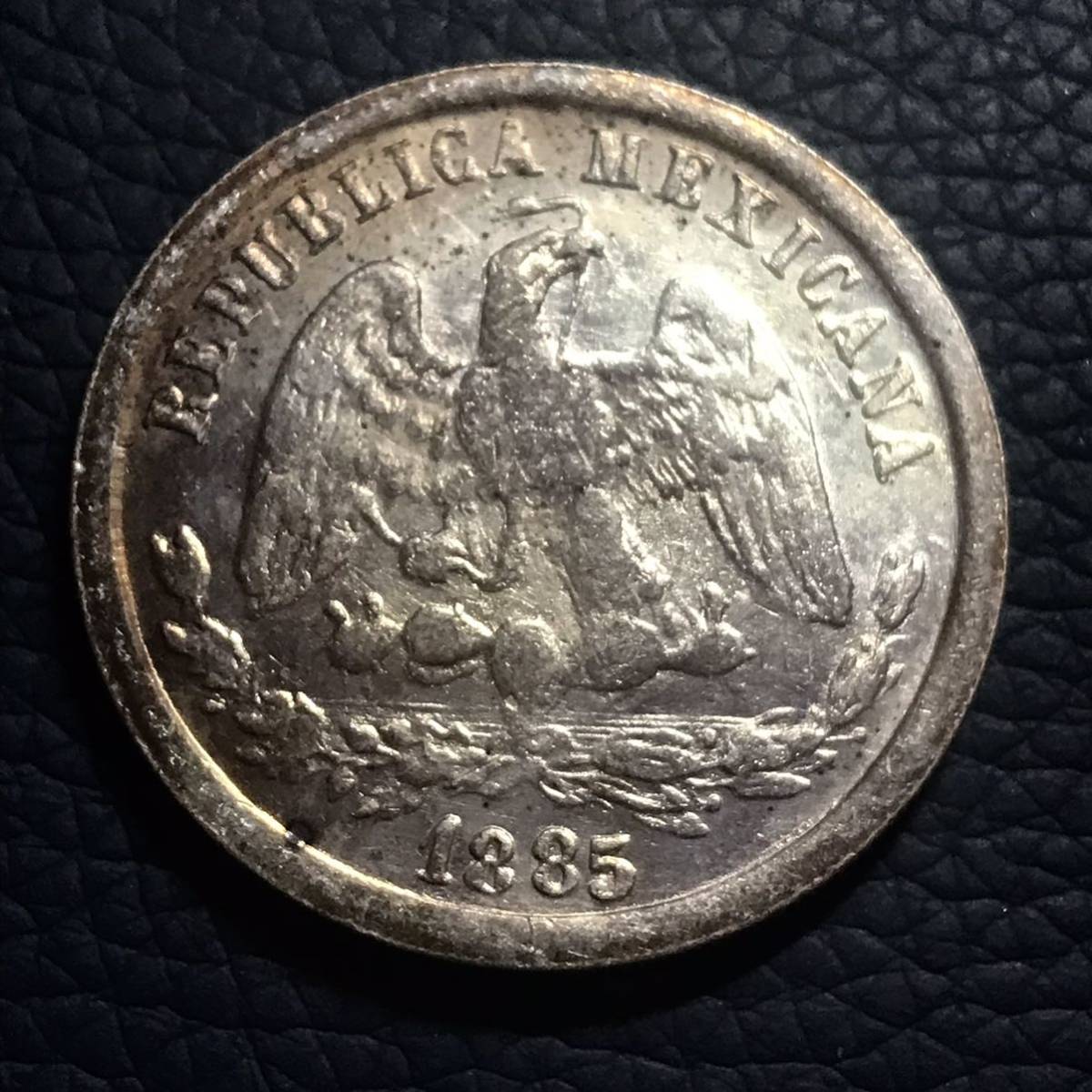 メキシコ 銀貨1885年 貿易銀 50センターポ銀貨 改三分銀 古貨幣 古銭