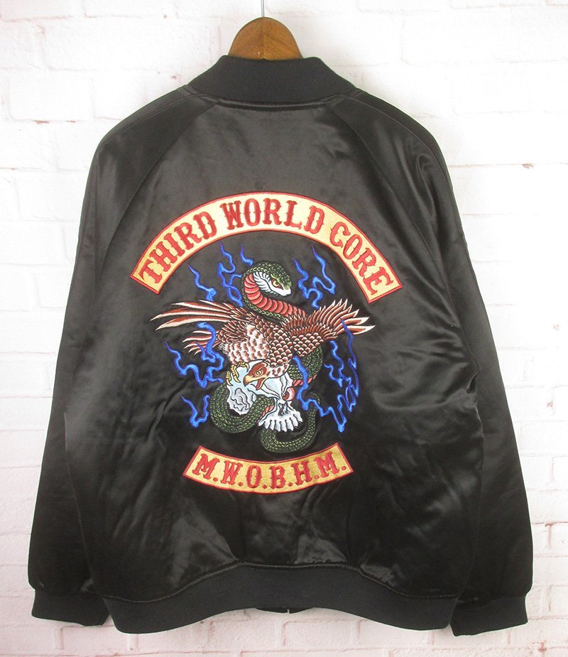 MFJ21482 M.W.O.B.H.M スカジャン XLARGE 美品 ブラック