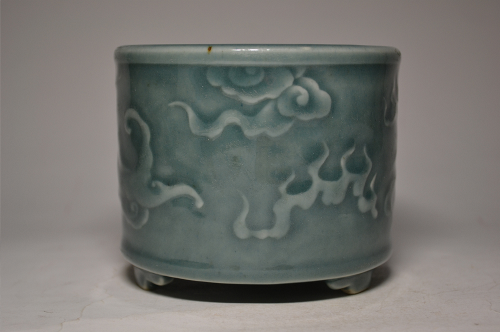 中国美術 哥釉 双耳 香炉(K-XA884) 中国美術 哥釉 双耳 香炉(K-XA884