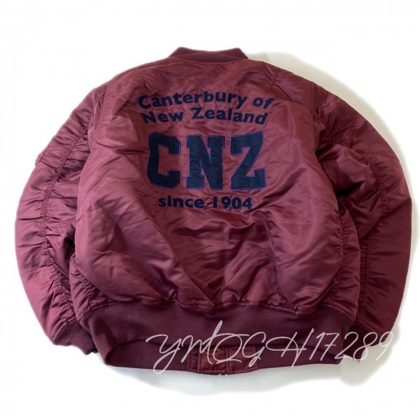 CANTERBURY カンタベリー ディフェンダー ジャケット MA-1 中綿 厚手 ゆったり 定価2.4万 フライト ジャケット RA71596 69 マルーン XL