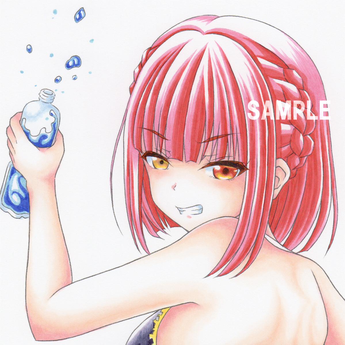 同人手描きイラスト 宝鐘マリン マリン船長 ホロライブ アナログ