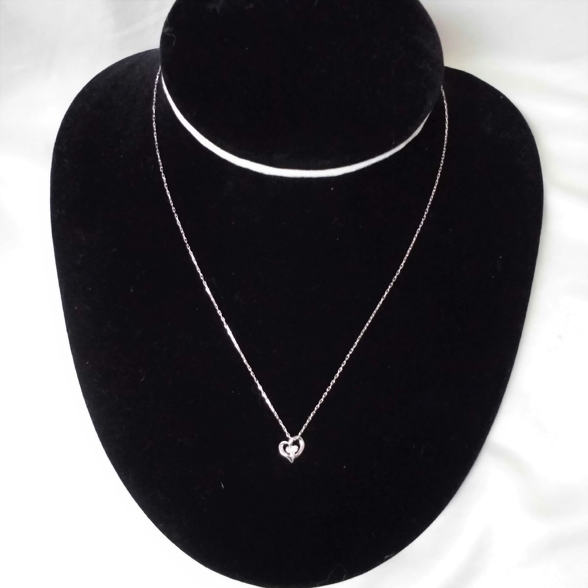 ◇ごえん堂◇4℃ ヨンドシー◇K10 ダイヤ付◇ハートモチーフ ネックレス