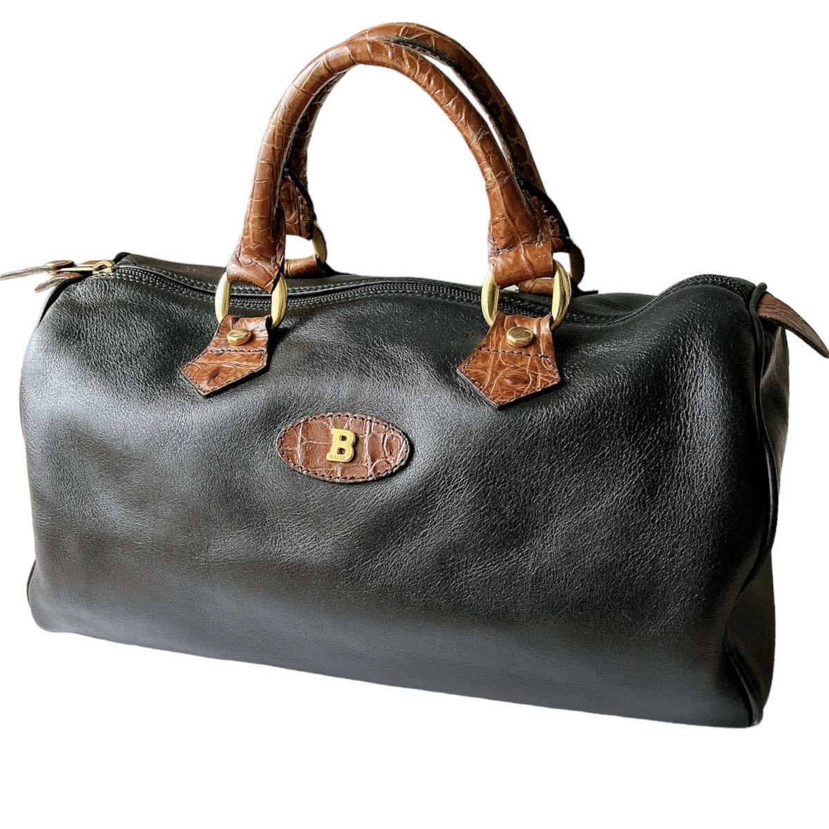 BALLY バリー ボストンバッグ バッグ レザー ブラック ブラウン 