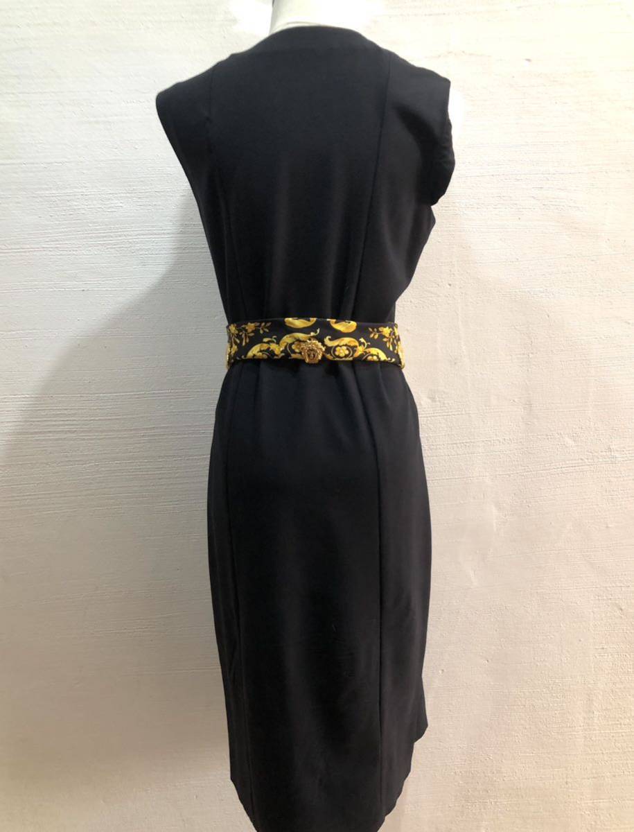 超希少 GIANNI VERSACE 本革 シルク スカーフドッキングベルト