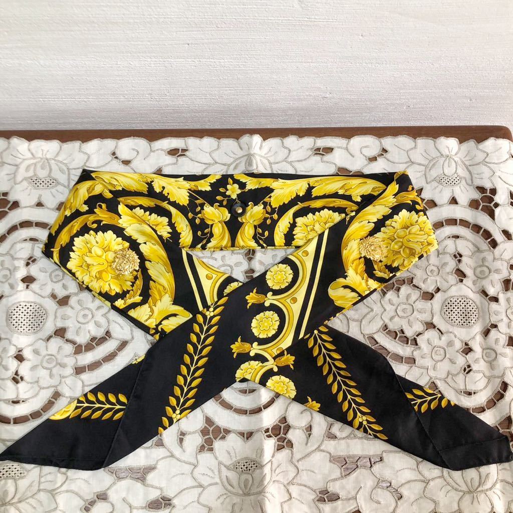 超希少 GIANNI VERSACE 本革 シルク スカーフドッキングベルト 超希少 GIANNI VERSACE 本革 シルク スカーフドッキングベルト