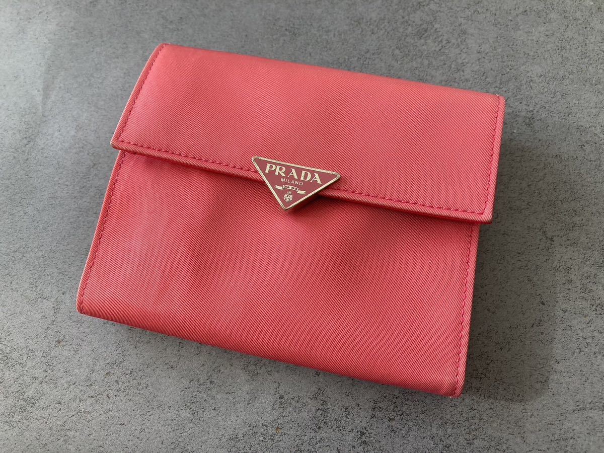 財布サフィアーノ 三 つ折 プラダ財布ピンク プラダ PRADA ピンク 財布