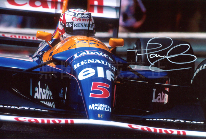 ナイジェル マンセル 直筆サイン ウィリアムズ ルノー 証明書付き