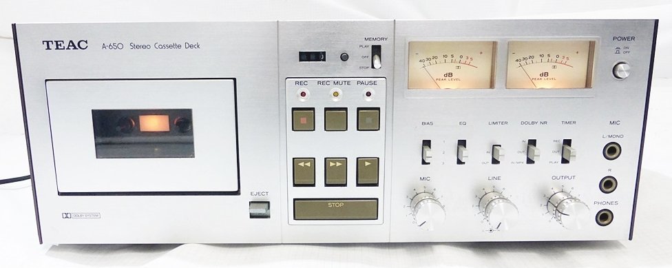 TEAC A-650 ステレオカセットデッキ ▽ (4) TEAC ティアック A-650 STEREO CASSETTE DECK ステレオカセット