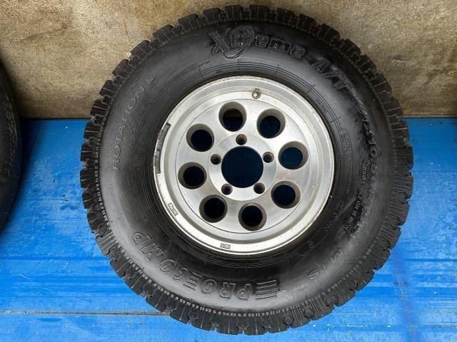 D】メーカー不明 レンコンホイール 15インチ アルミ付きタイヤ マッド 