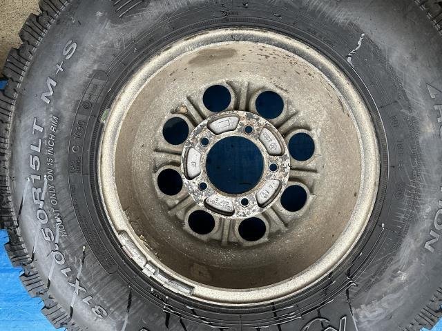 D】メーカー不明 レンコンホイール 15インチ アルミ付きタイヤ マッド 
