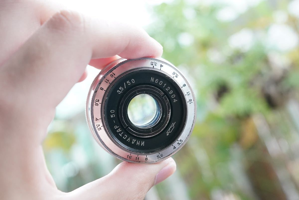 分解清掃済み Industar-50 50mm f3.5 M39 M42 シルバー オールドレンズ
