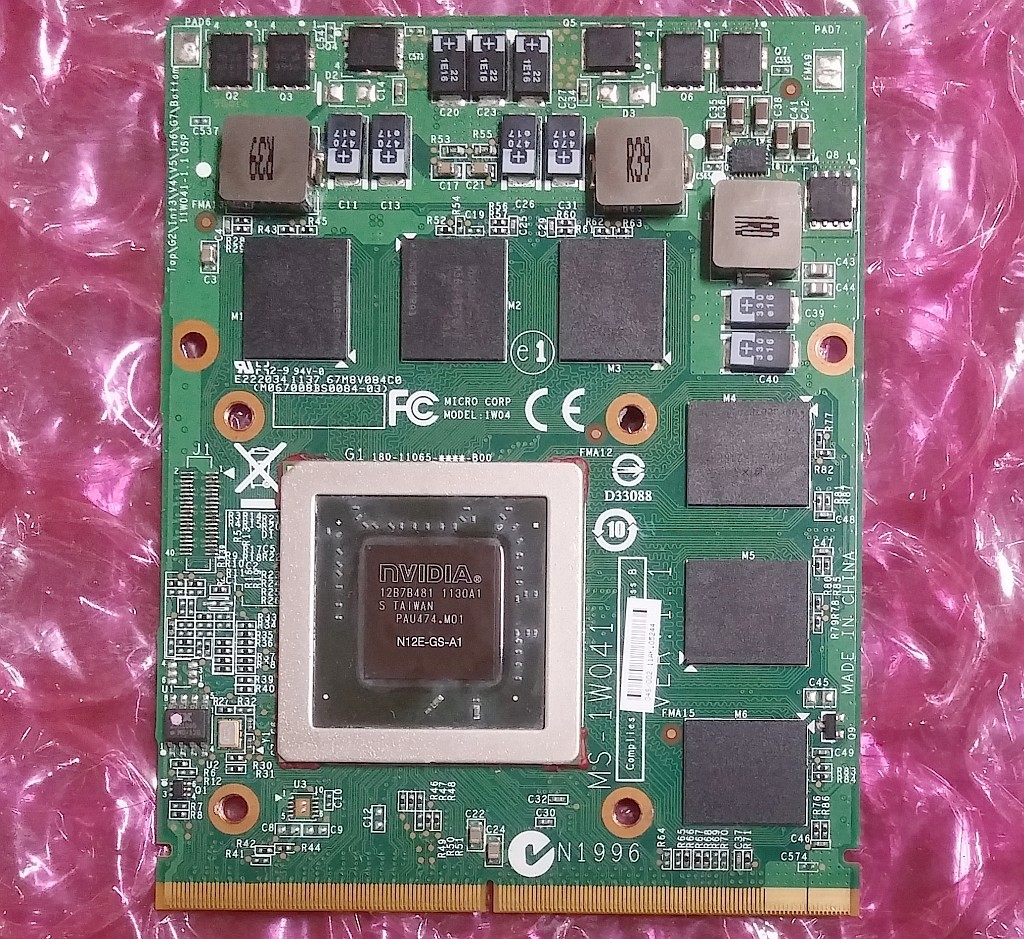 NVIDIA GeForce GTX560M GDDR5 1.5GB MXM N12E-GS-A1 モバイル ノート グラフィックカード ...