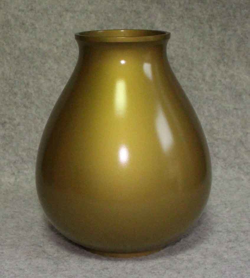 銅花器e40_3]○花瓶 金銀双鯉文 峰雲 21cm○在銘 鯉