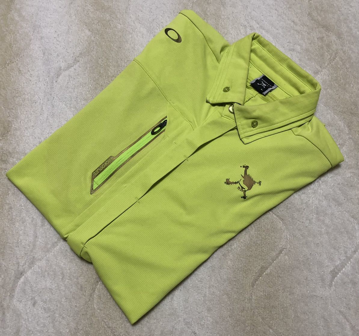 ☆OAKLEY☆オークリ― スカル ボタンダウン 半袖 シャツ L ポロシャツ メッシュ ゴルフ 433319JP