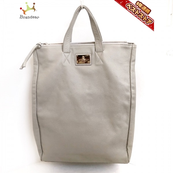 ヴィヴィアンウエストウッド VivienneWestwood トートバッグ 42491733 モシーク レザー グレーベージュ バッグ