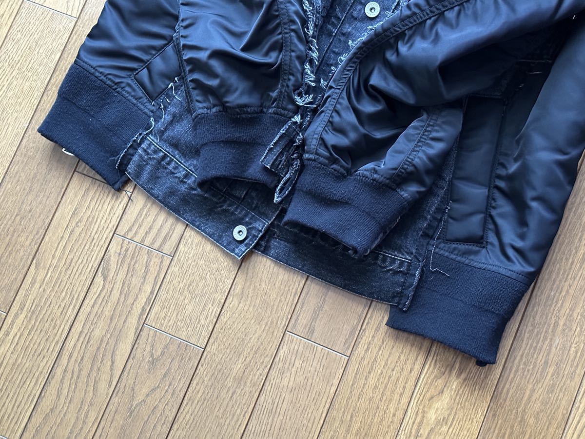 サカイ Sacai SCM-022 MA-1 ヴィンテージ加工 MA-1ドッキング デニム 