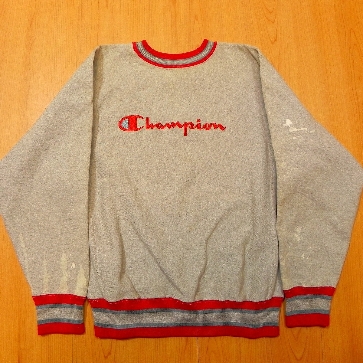 90s USA製 Champion リバースウィーブ リブライン 刺繍L Champion 