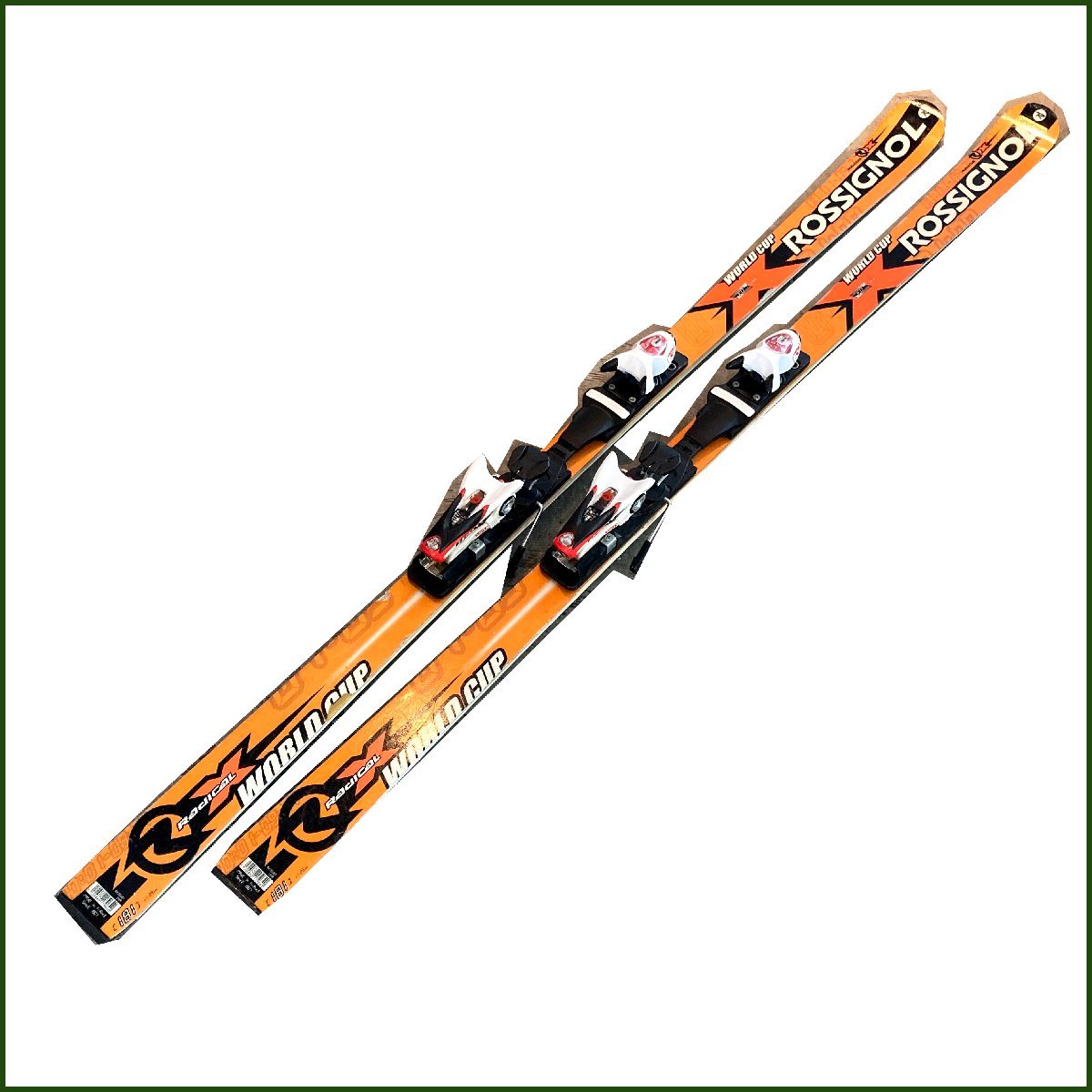 中古 ○ロシニョール○スキー板 181cm ビンディング付 オレンジ 傷多め