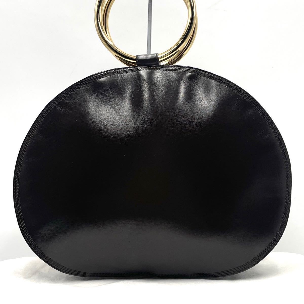 1円〜 【美品 最高級】ロエベ LOEWE メタルハンドル 丸型 ハンドバッグ 