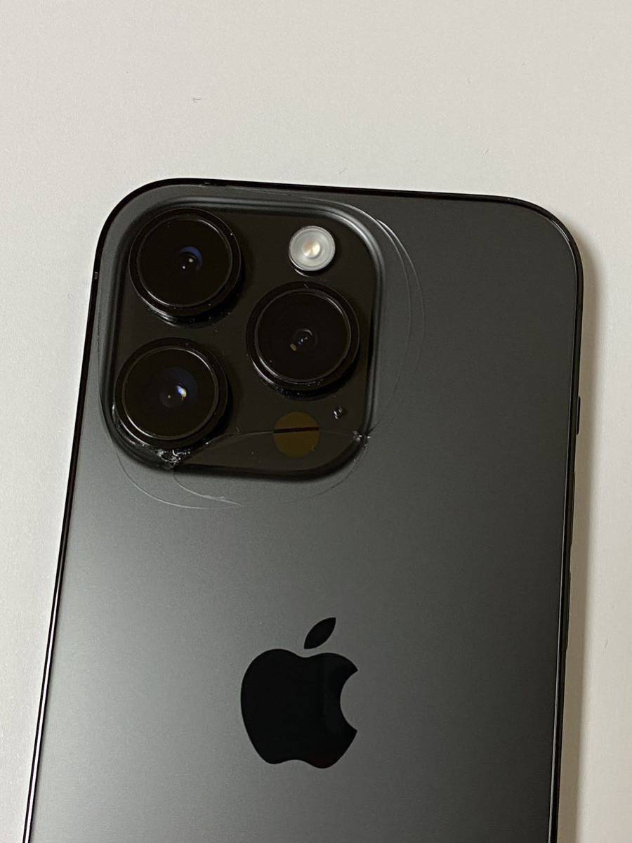 iPhone 14 pro 256G ブラック バックガラス割れ それ以外新品同様 SIM