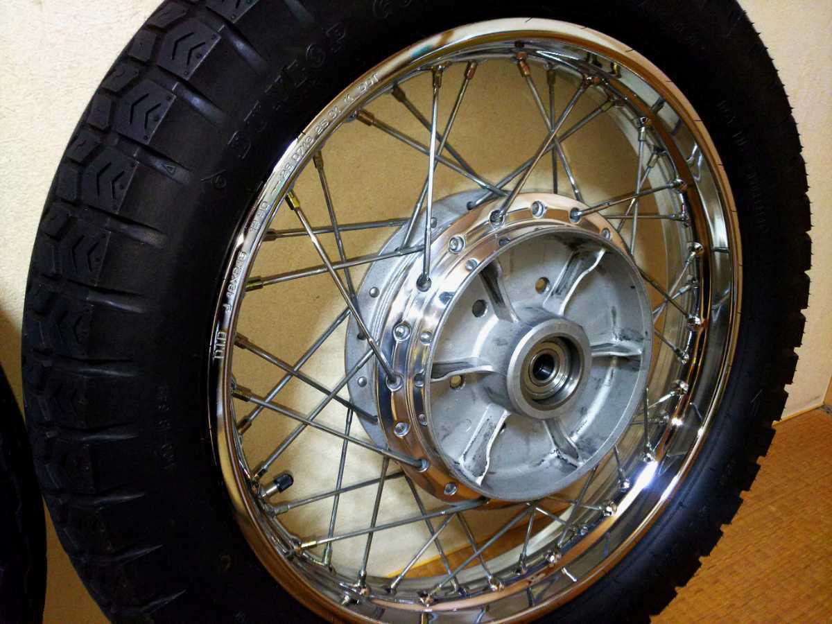 美品 カワサキ Z1Z2 純正サイズ スポークホイール DIDリム タイヤセット_4